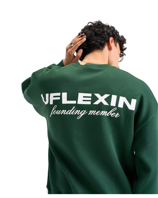 OLIVE GREEN FOUNDING MEMBER CREWNECK