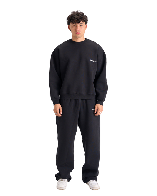 UFLEXIN BLACK SIGNATURE SET ( CREWNECK)
